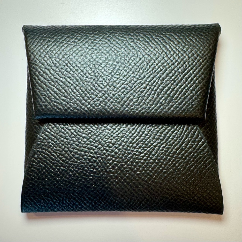 New Hermes Bastia Coin Purse Pouch In Black Epsom Leather W Original Hermes Box - Picture 3 of 15